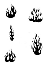 Mylar-Schablone " Flammen I"