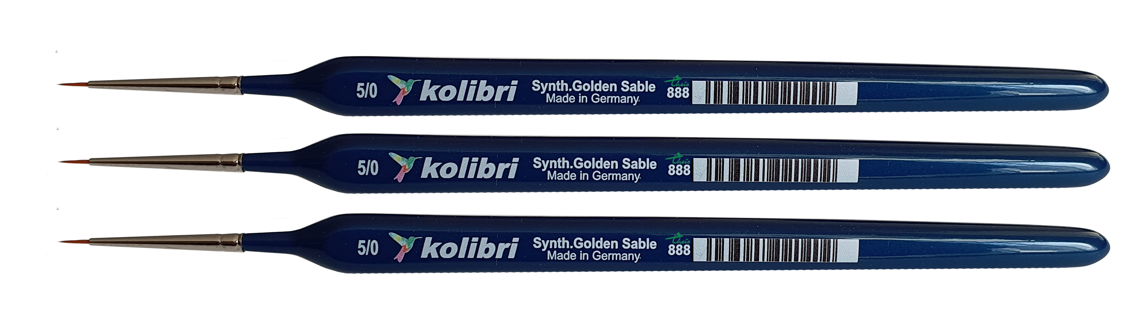 Synthetic Golden Sable-Detailpinsel 5/0, 3 Stück